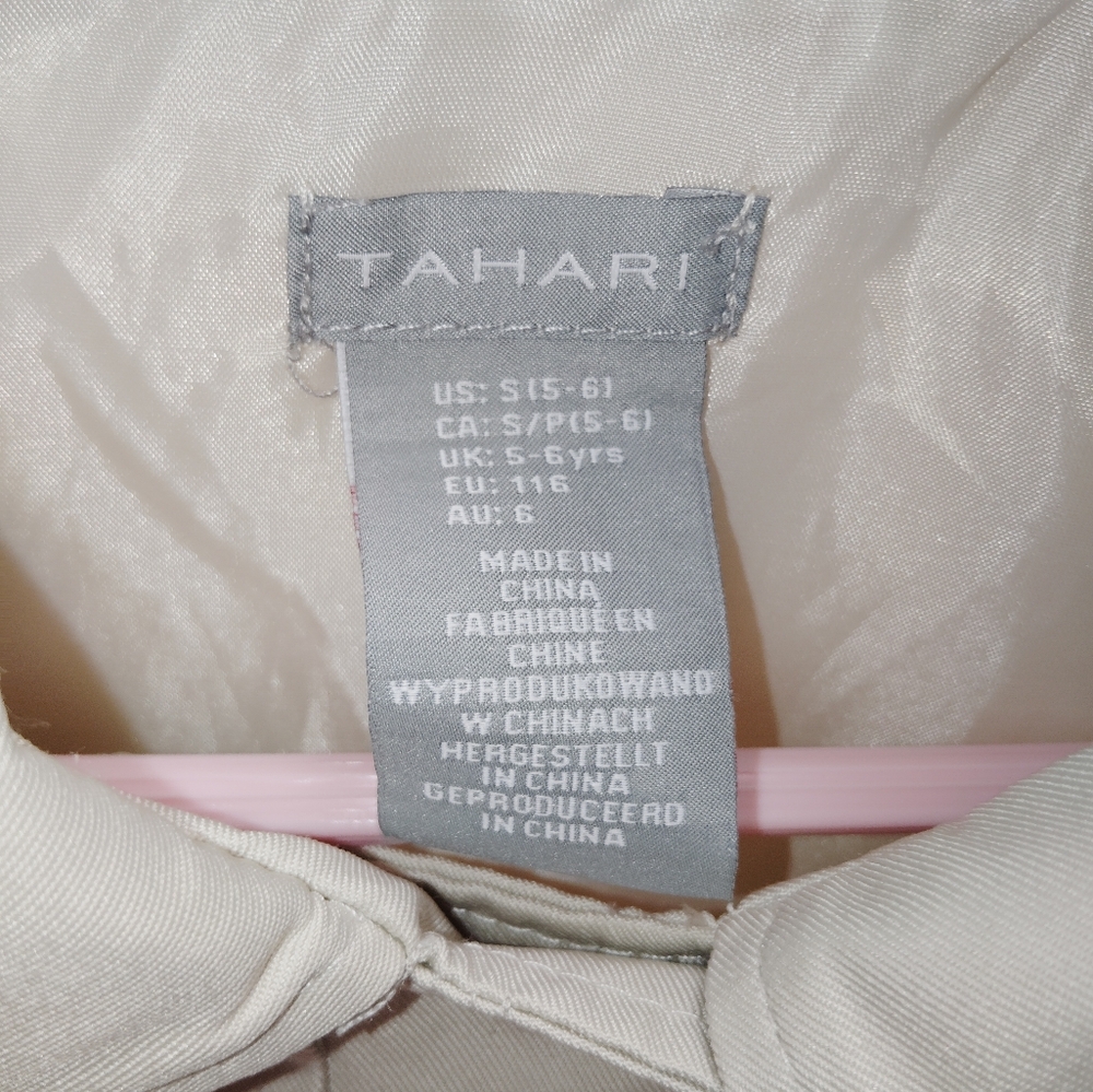 Tahari Girl Coat Size S 5/6 Sand - Picture 3 of 3